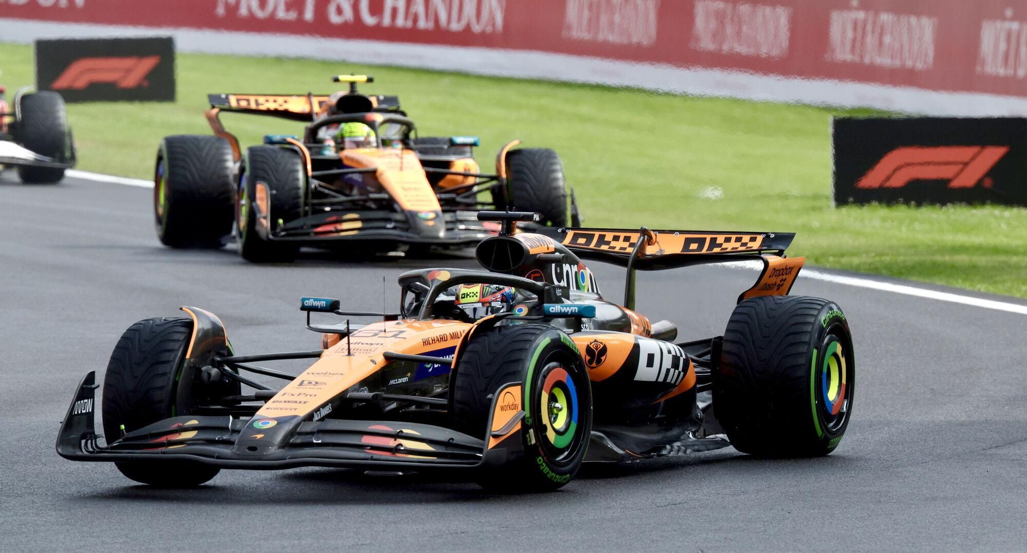 El australiano Oscar Piastri (McLaren) en el Mundial de Fórmula Uno al ganar el Gran Premio de Bélgica, el decimotercero del año. EFE/EPA/OLIVIER MATTHYS