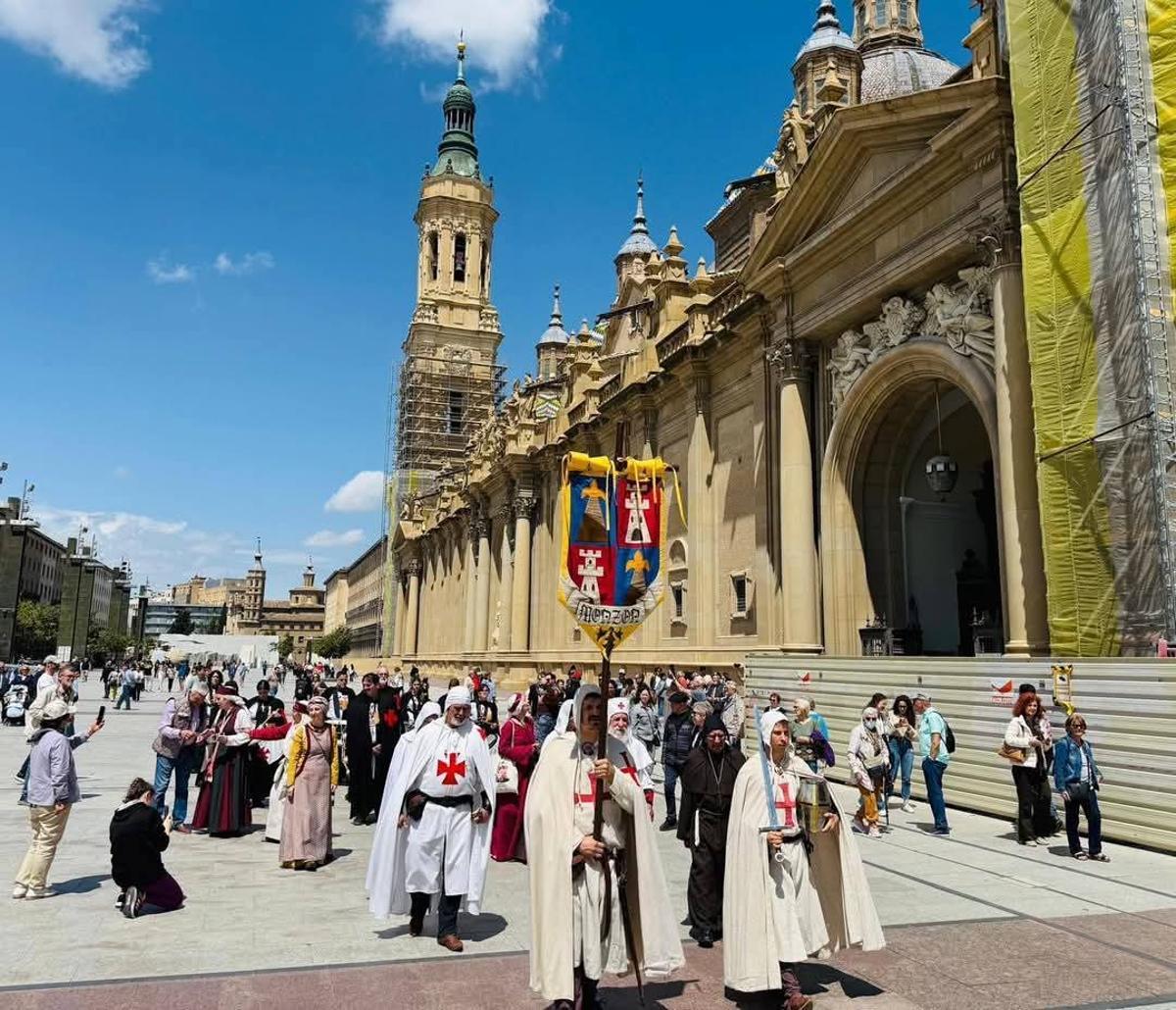 Promoción del Homenaje Templario 2025 en la Plaza del Pilar.