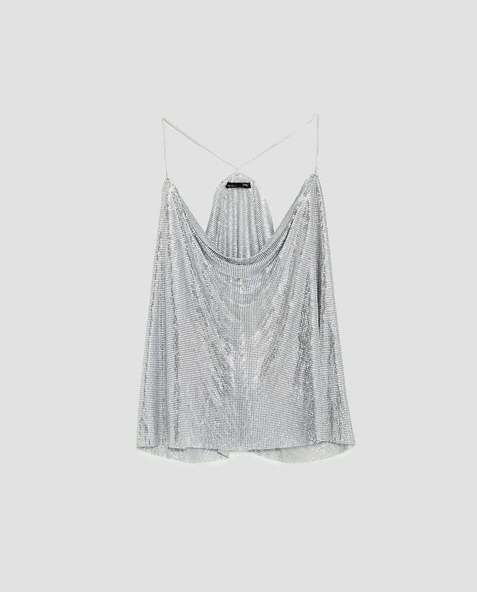 Top cota malla plata, Zara