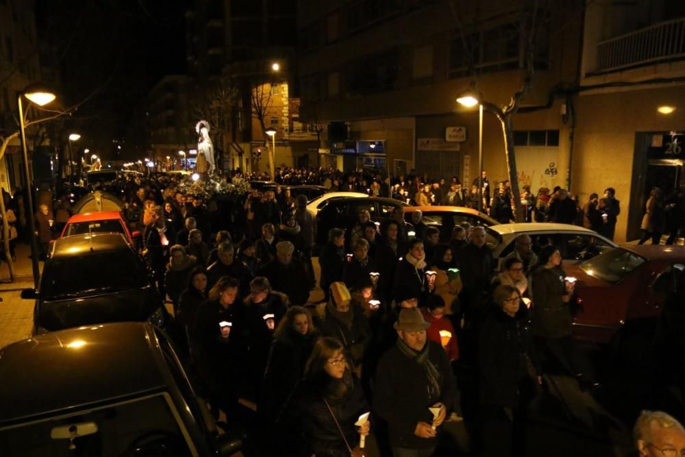 Procesión de las antorchas en Lourdes (Zamora)