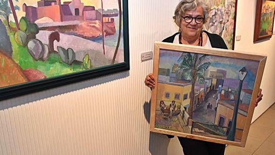 La artista Pepa Domingo, el jueves pasado en la inauguración de su muestra en la galería Xerión.