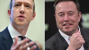 Los magnates Mark Zuckerberg (izquierda) y Elon Musk (derecha) .