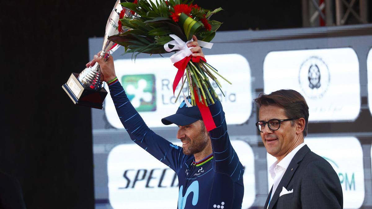 Alejandro Valverde en el podio