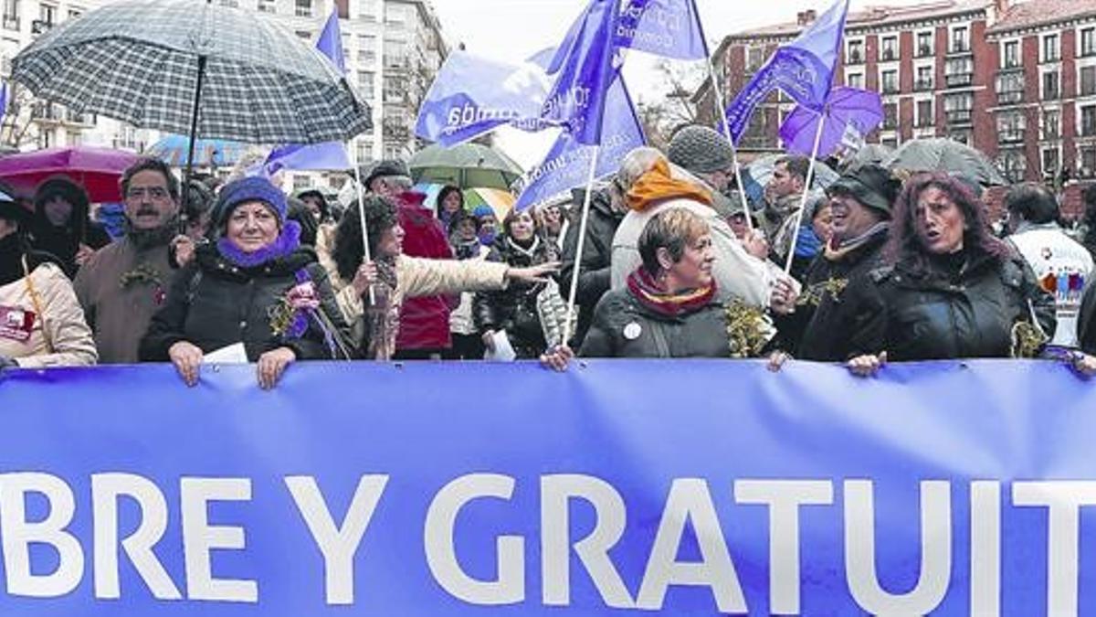 Manifestación de rechazo a la contrarreforma de Gallardón, el pasado febrero en Madrid.