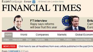 Rajoy demana a Alemanya que estimuli el creixement amb polítiques expansives al Financial Times.