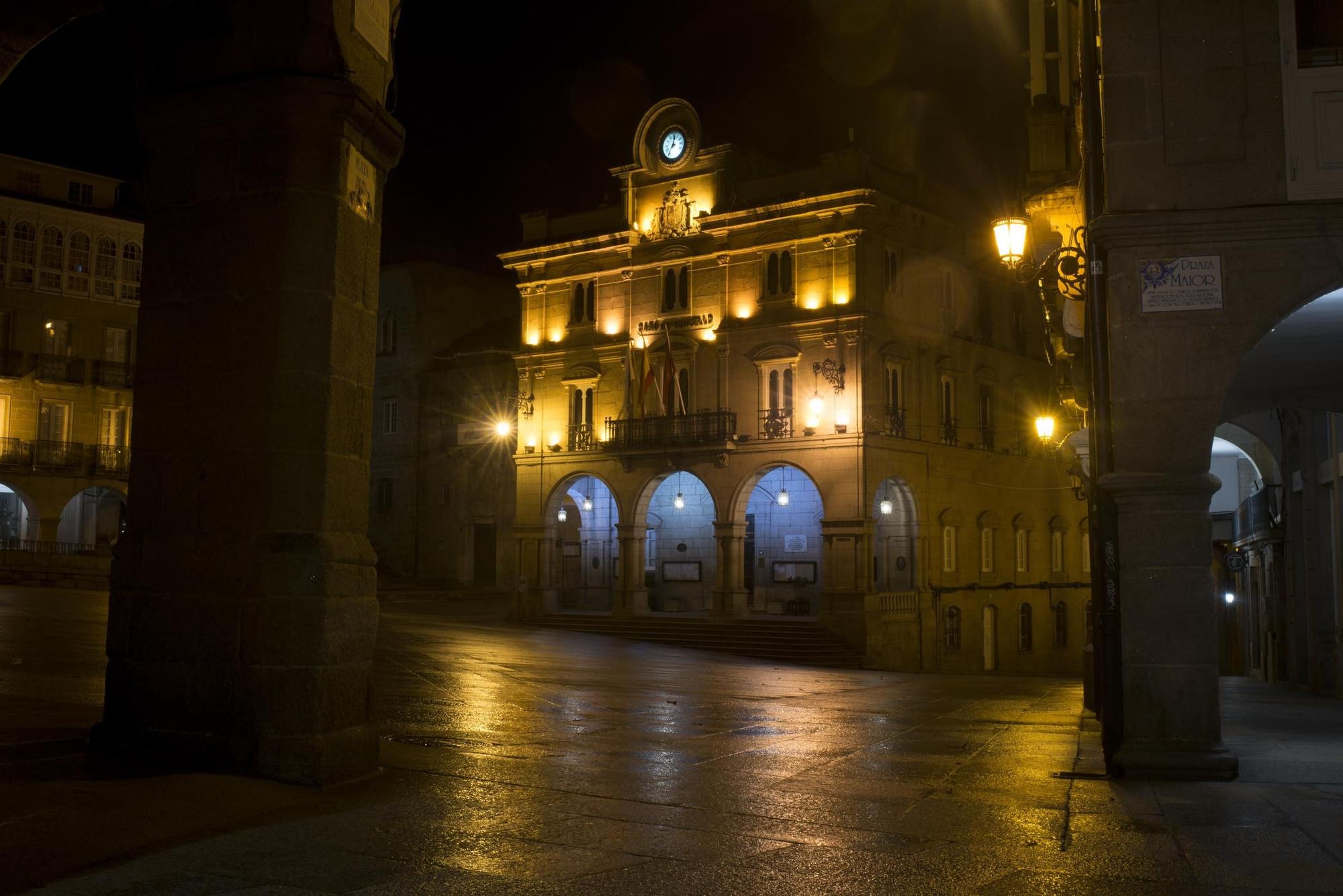 Así estaban las calles de Ourense este lunes.