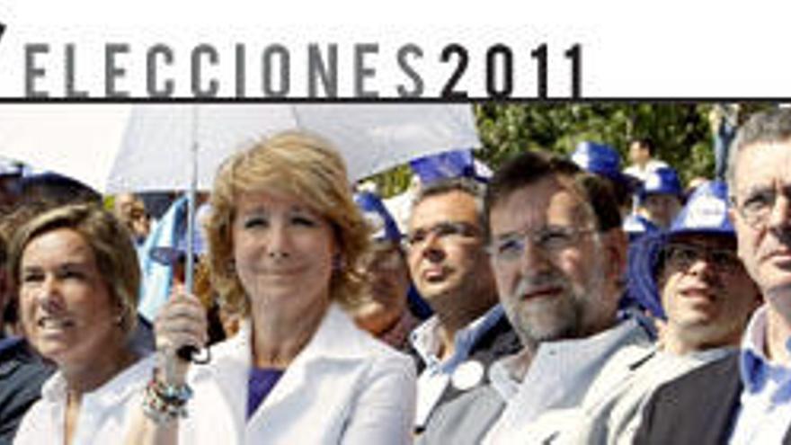 Esperanza Aguirre junto a Rajoy en Madrid.