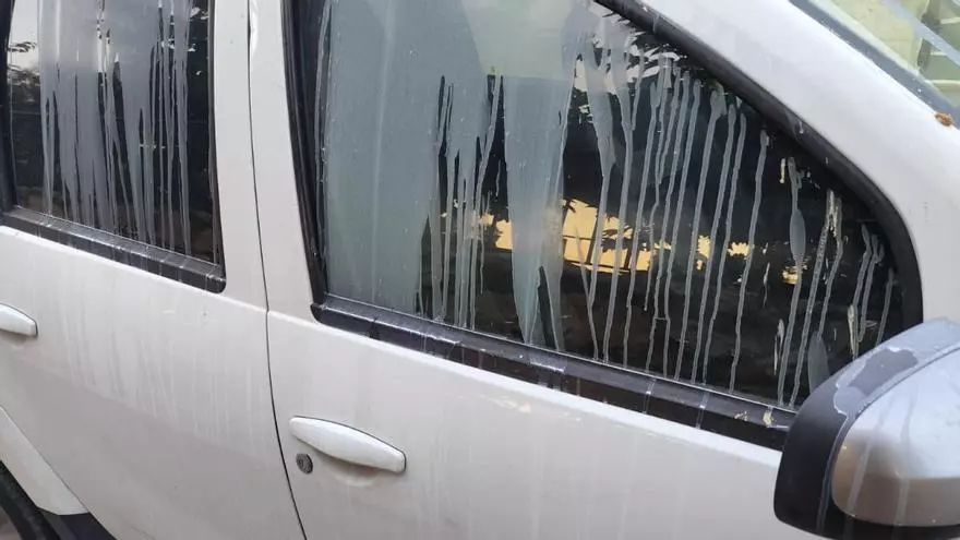Así han quedado los coches vandalizados con pintura en Chella