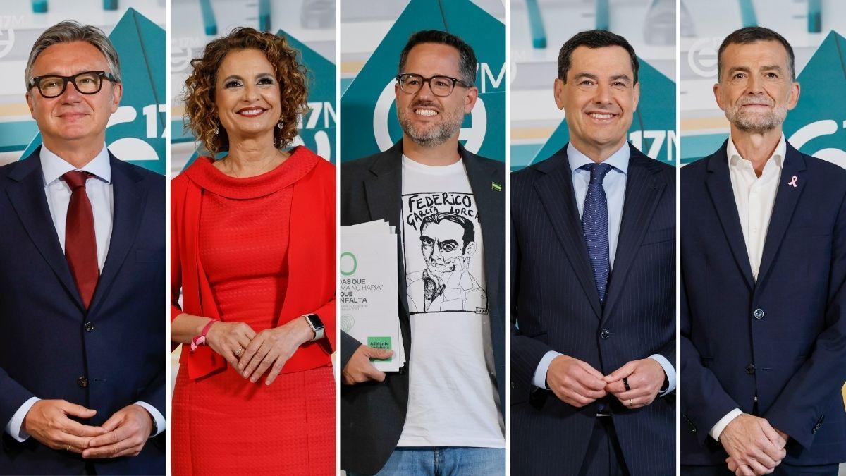 Todos lo candidatos que participaron en el debate de Canal Sur por el 17M