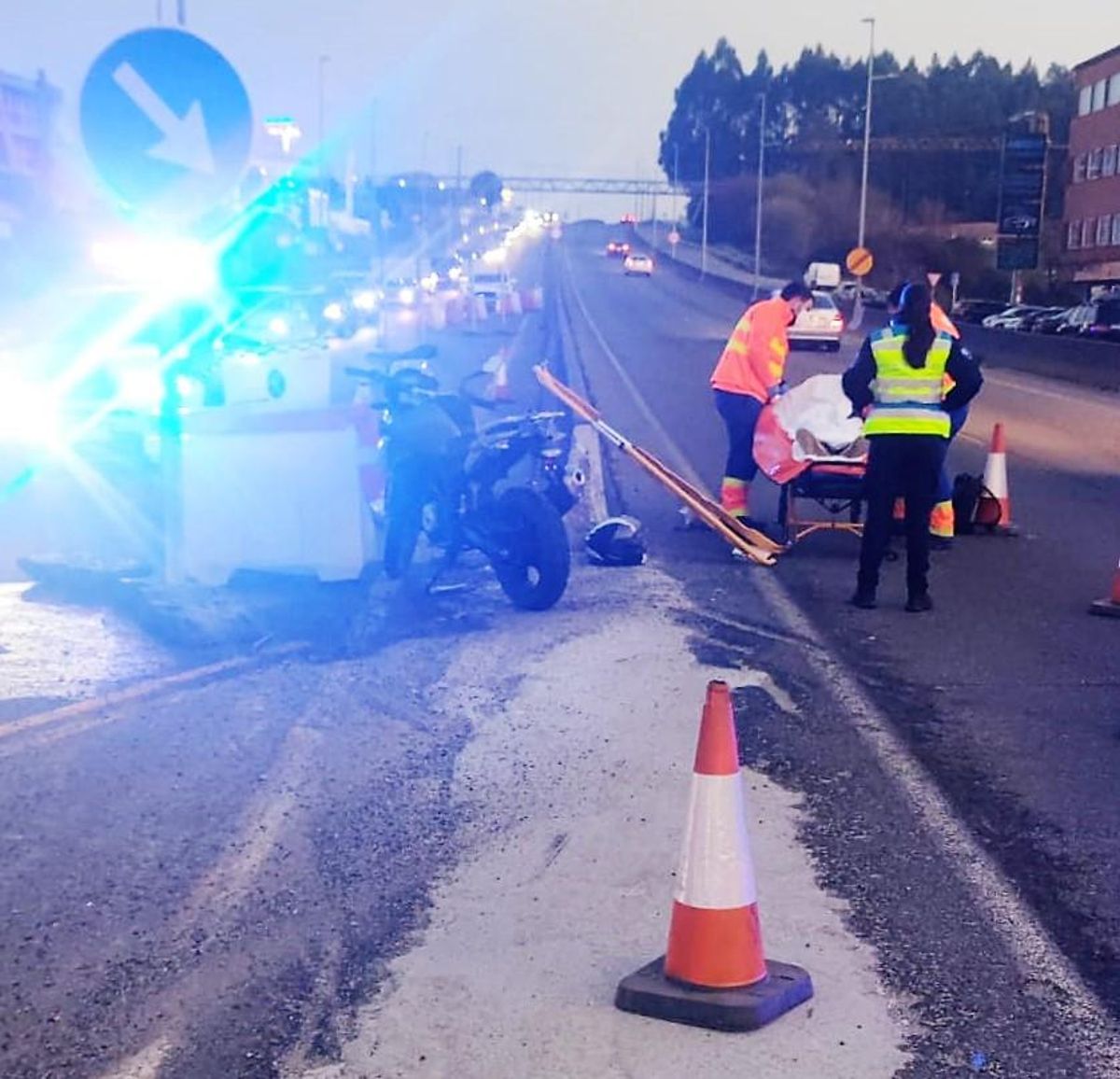 Accidente con un motorista en Sada