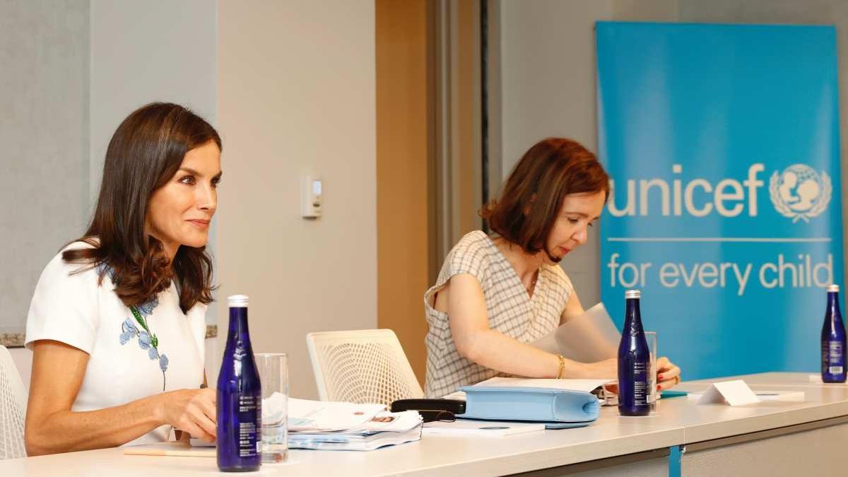 La reina Letizia en una reunión con expertos de UNICEF, Nueva York