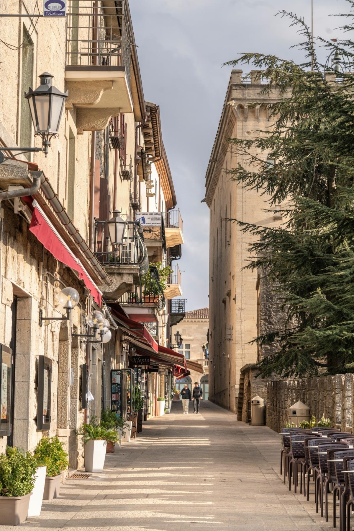 Contrada del Pianello, en el centro de San Marino.