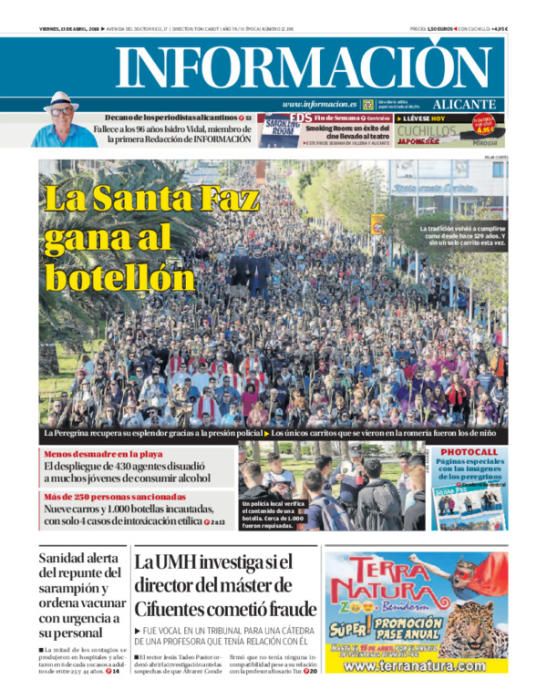 Estas han sido las portadas más destacadas de INFORMACIÓN en 2018