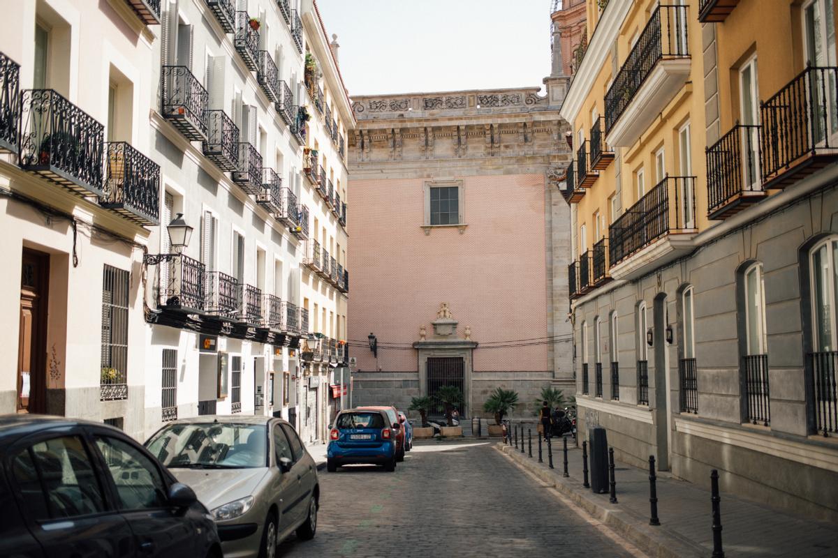 Edificios de la calle de los Mancebos, en Madrid. 