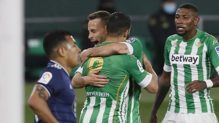 Canales celebra uno de sus goles ante el Celta.