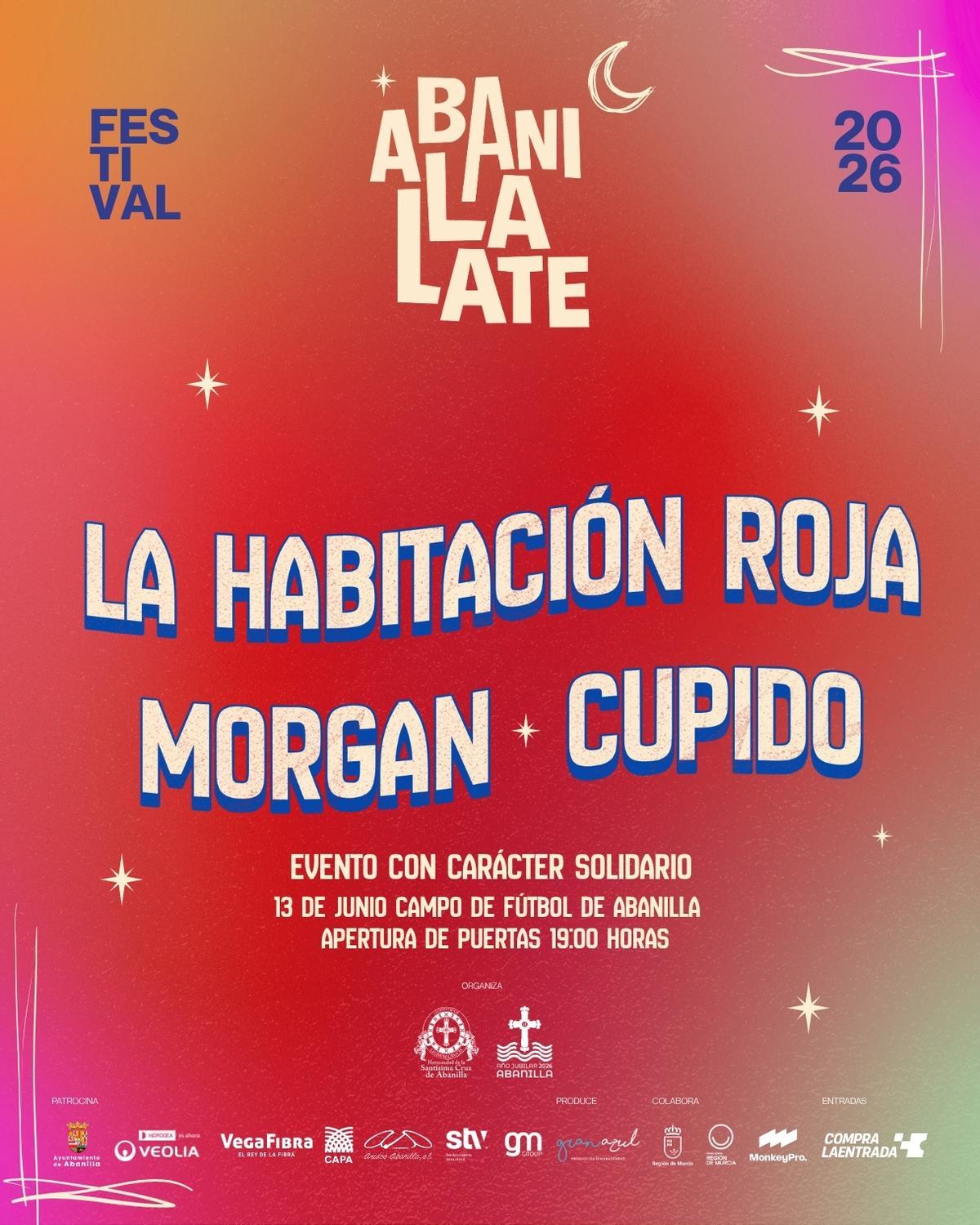 Un cartel de primer nivel encabezado por Morgan, Cupido y La Habitación Roja.