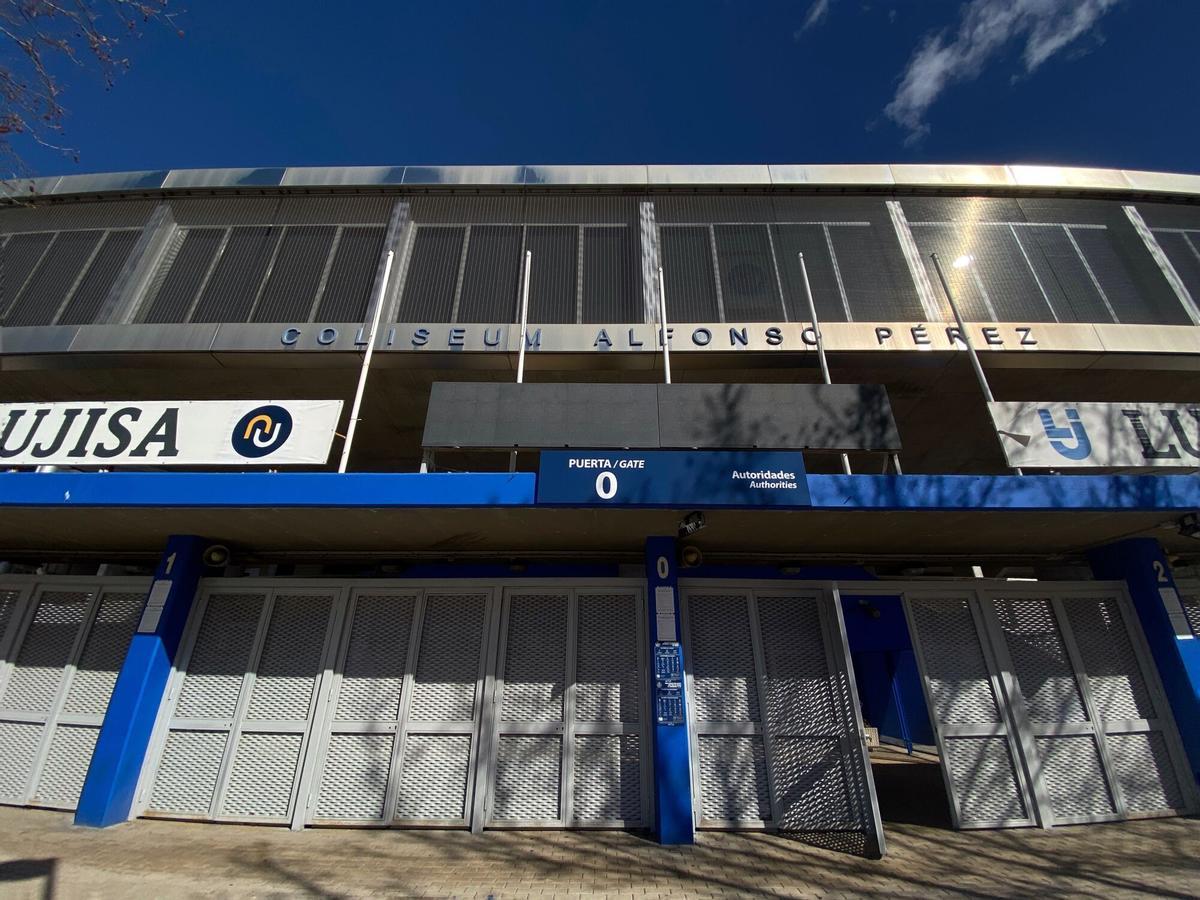 Fachada del Coliseum Alfonso Pérez que ya no sellama así