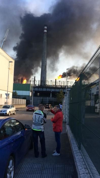 Incendio en la fábrica de coque de Avilés