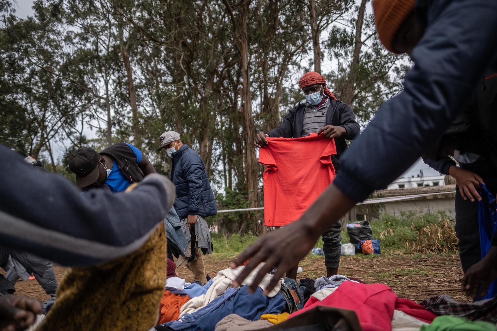 Protestas de migrantes en Las Raíces