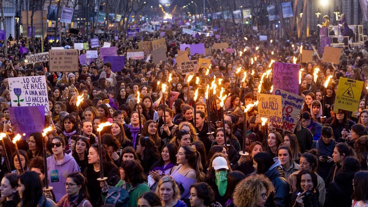 Manifestación del 8-M en Barcelona