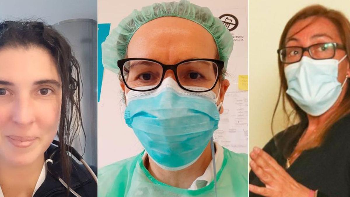 De izquierda a derecha: Elisa Ausín (PAC de Vigo), Esther López (PAC Ponteareas) y Maite Mesías (PAC de Porriño).