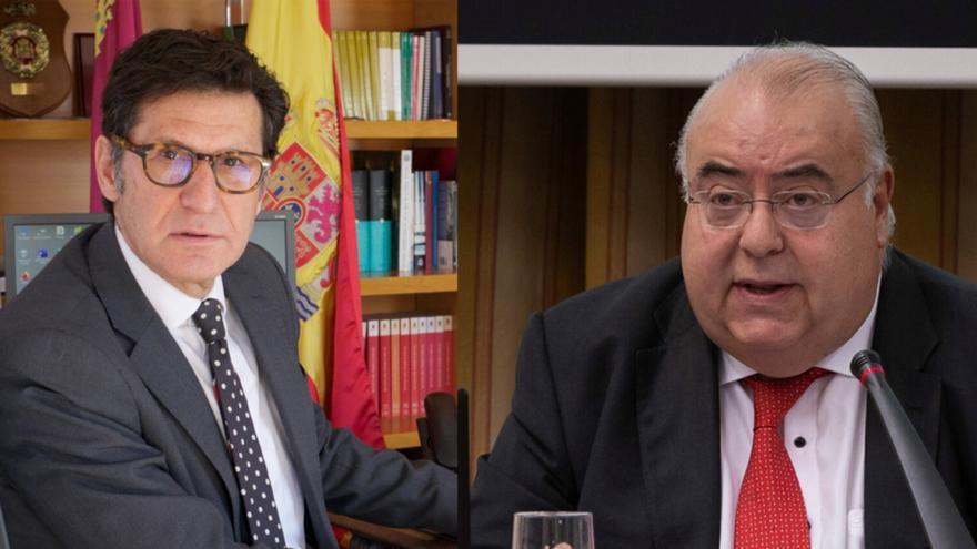 Del Riquelme, presidente del TSJ de Murcia, y Tontxu Rodríguez, secretario de Estado.