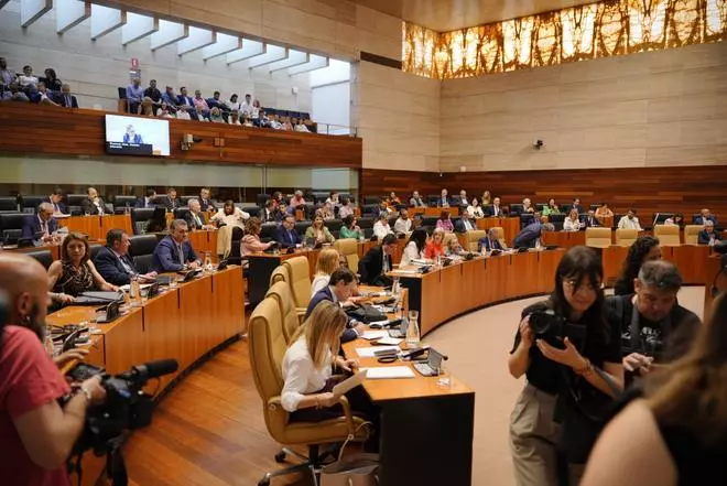 Las imágenes del pleno de la Asamblea de Extremadura en el que Gallardo ha tomado posesión como diputado