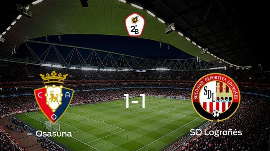 Osasuna Promesas salva un punto ante la SD Logroñés (1-1)