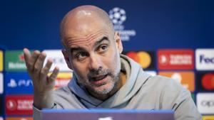 Pep Guardiola en la previa contra el Young Boys de UEFA Champions League