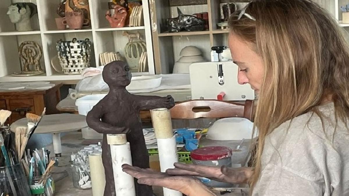 Caroline Krabbe, en su estudio.