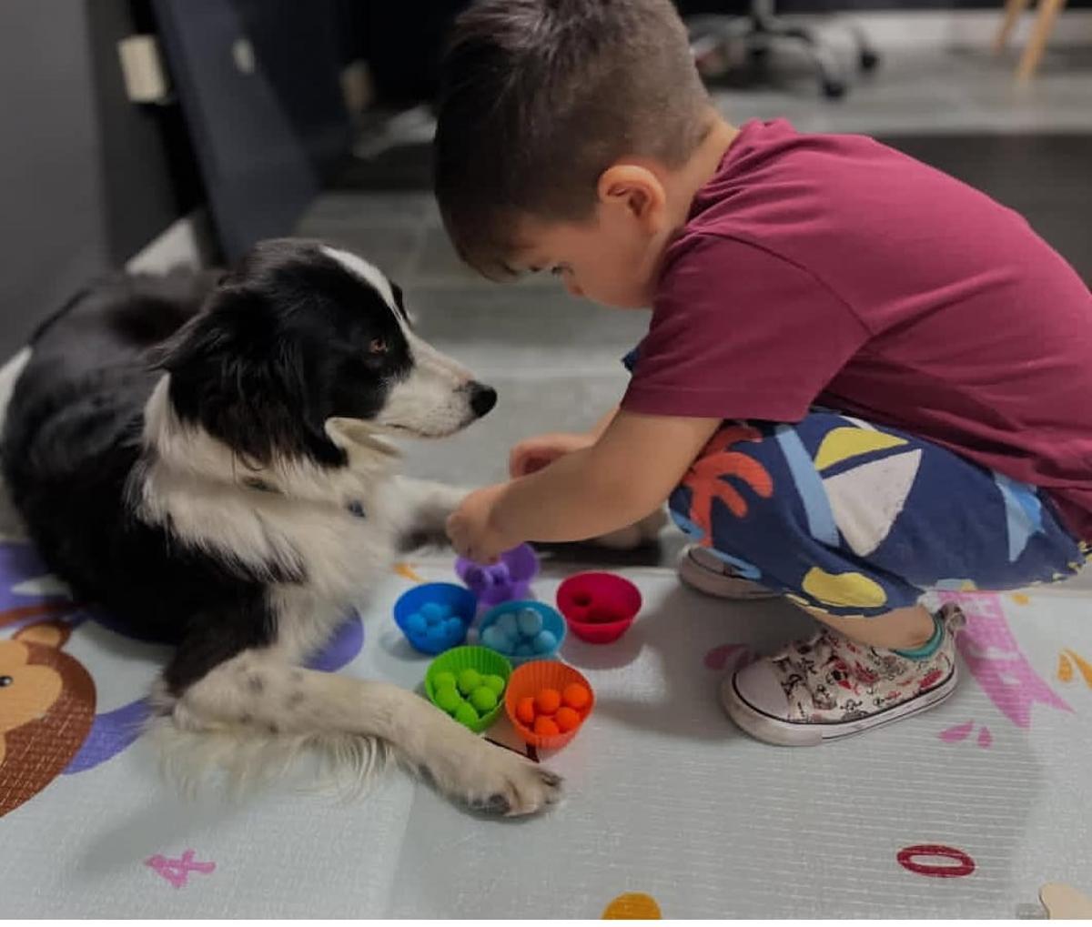 Un nen fent teràpia amb la Blanket