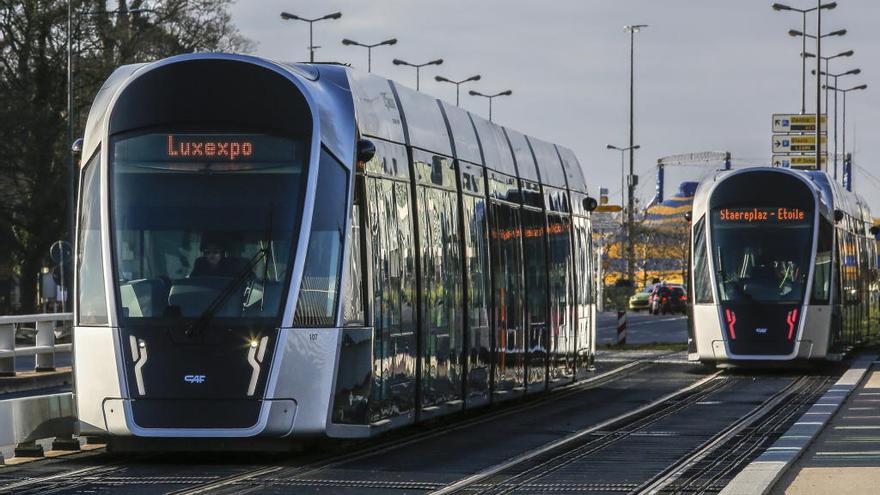 Un tranvía en Luxemburgo.