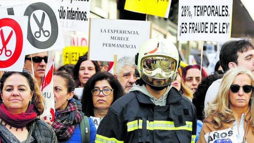 Manifestación de trabajadores interinos del sector público, en Madrid, en febrero de 2020. | | E.D.