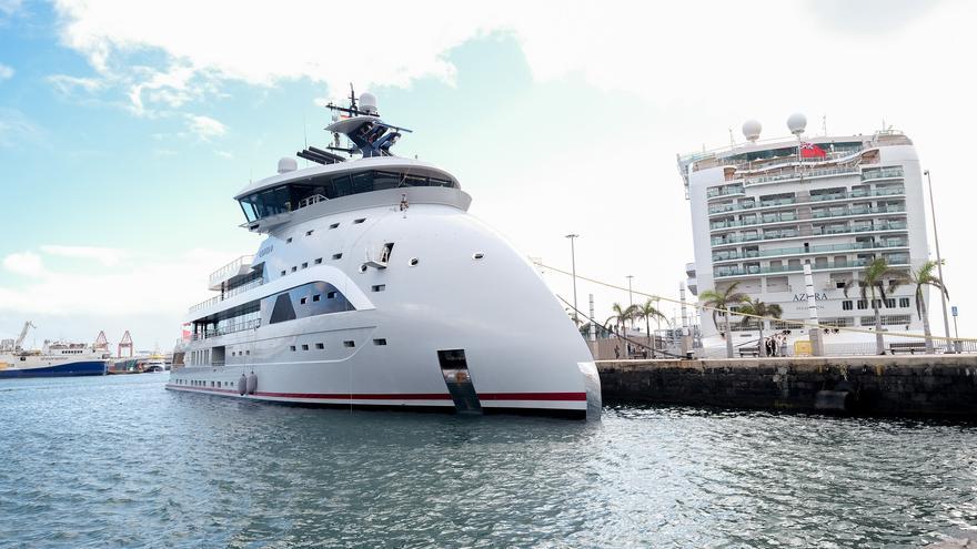 Así es el megayate ‘Olivia O’, propiedad del israelí Eyal Ofer, que vuelve a atracar en el Puerto de Las Palmas