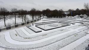 Una imagen invernal del camposanto del Schalke 04, en Gelsenkirchen, una ciudad situada en el oeste de Alemania.