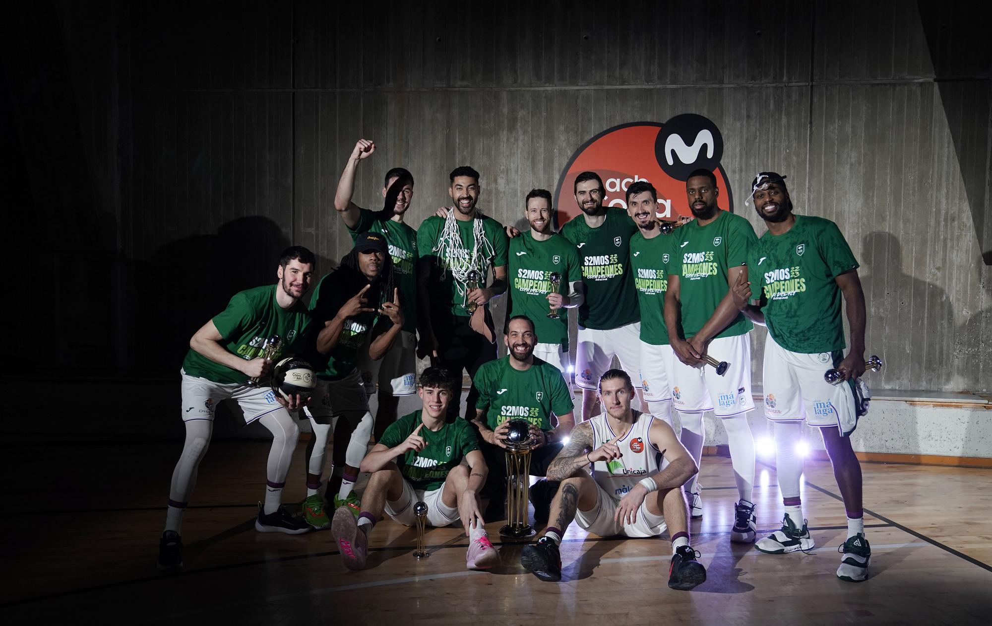 Unicaja: Los campeones de la Copa del Rey posan con el trofeo