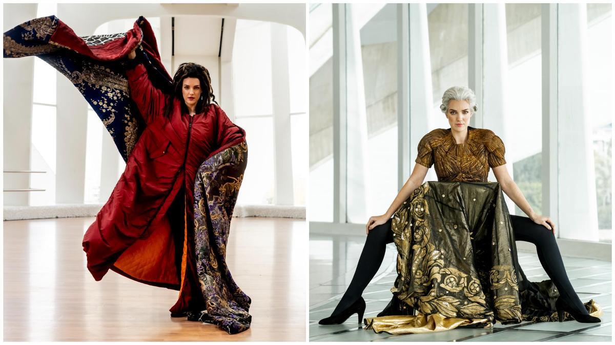 Marina Monzó con otros de los diseños que Lacroix ha propuesto para la interpretación de 'Giulio Cesare in Egitto'