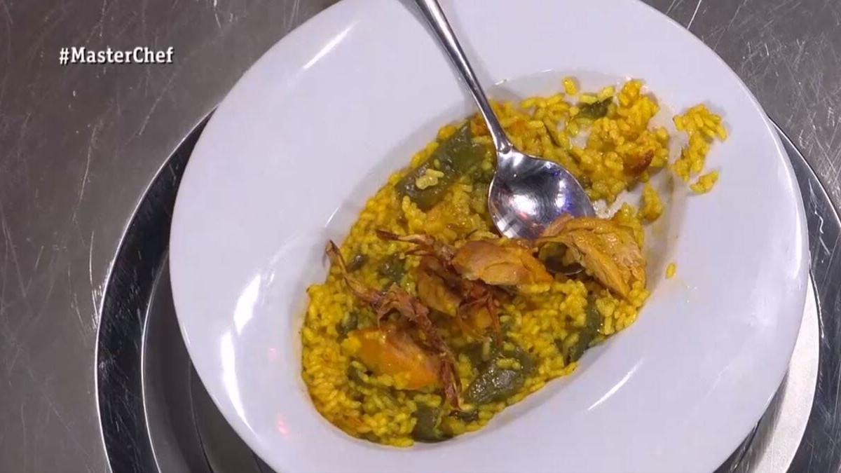 El arroz valenciano presentado por Ángela en la primera prueba de eliminación de MasterChef 12