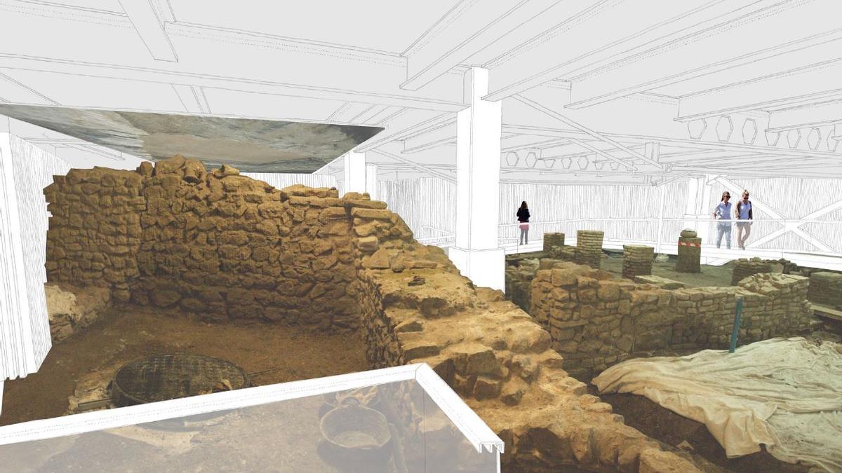 Imagen del proyecto para hacer visitables los restos romanos del Carmen Thyssen.