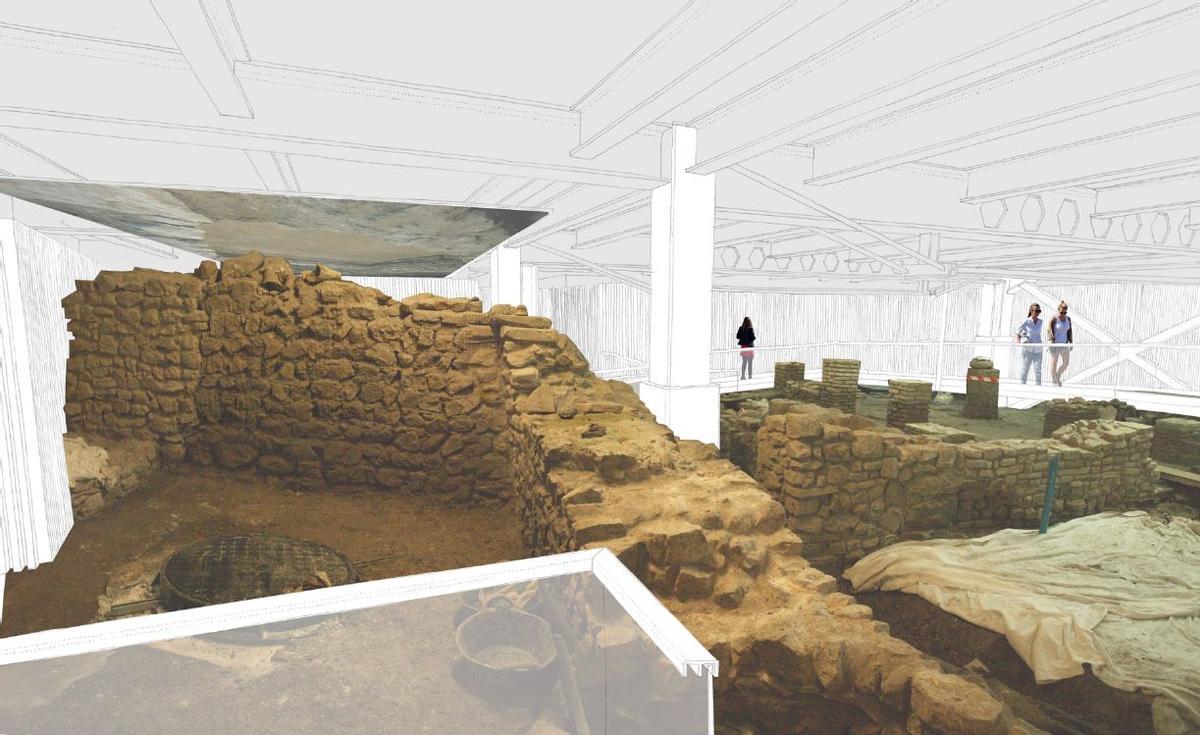 Imagen del proyecto para hacer visitables los restos romanos del Carmen Thyssen.