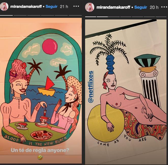 Ilustraciones de Miranda Makaroff para el baño de la Sala Apolo de Barcelona