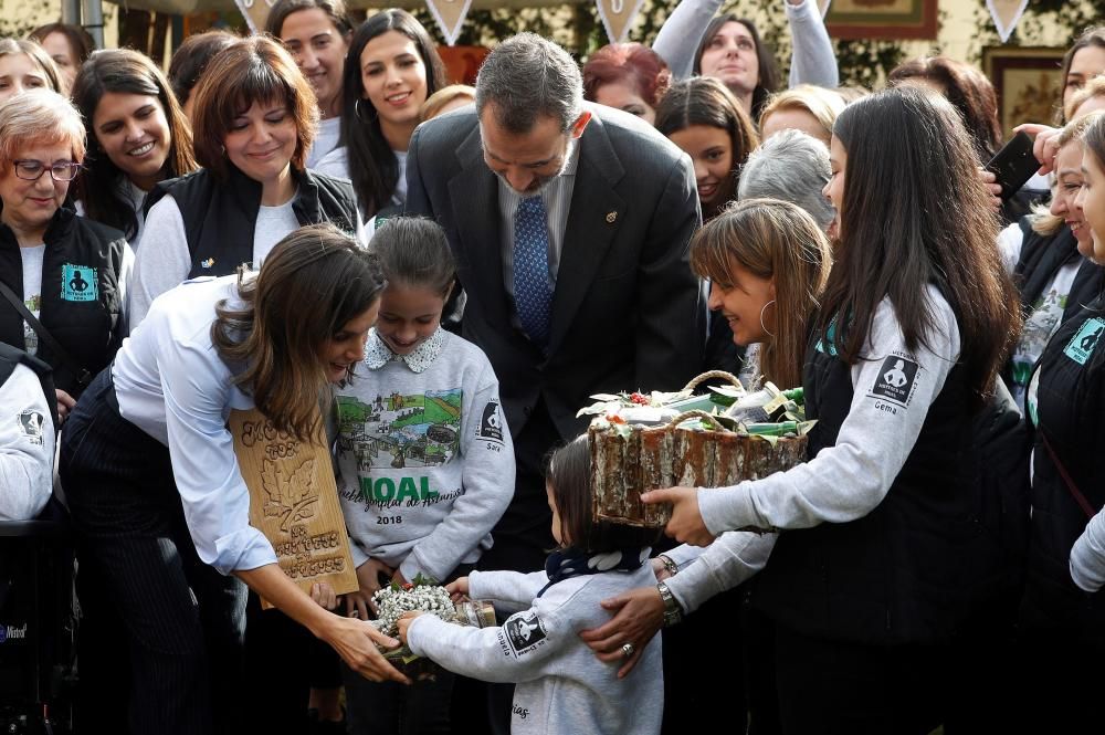 Los Reyes de España en la aldea de Moal.