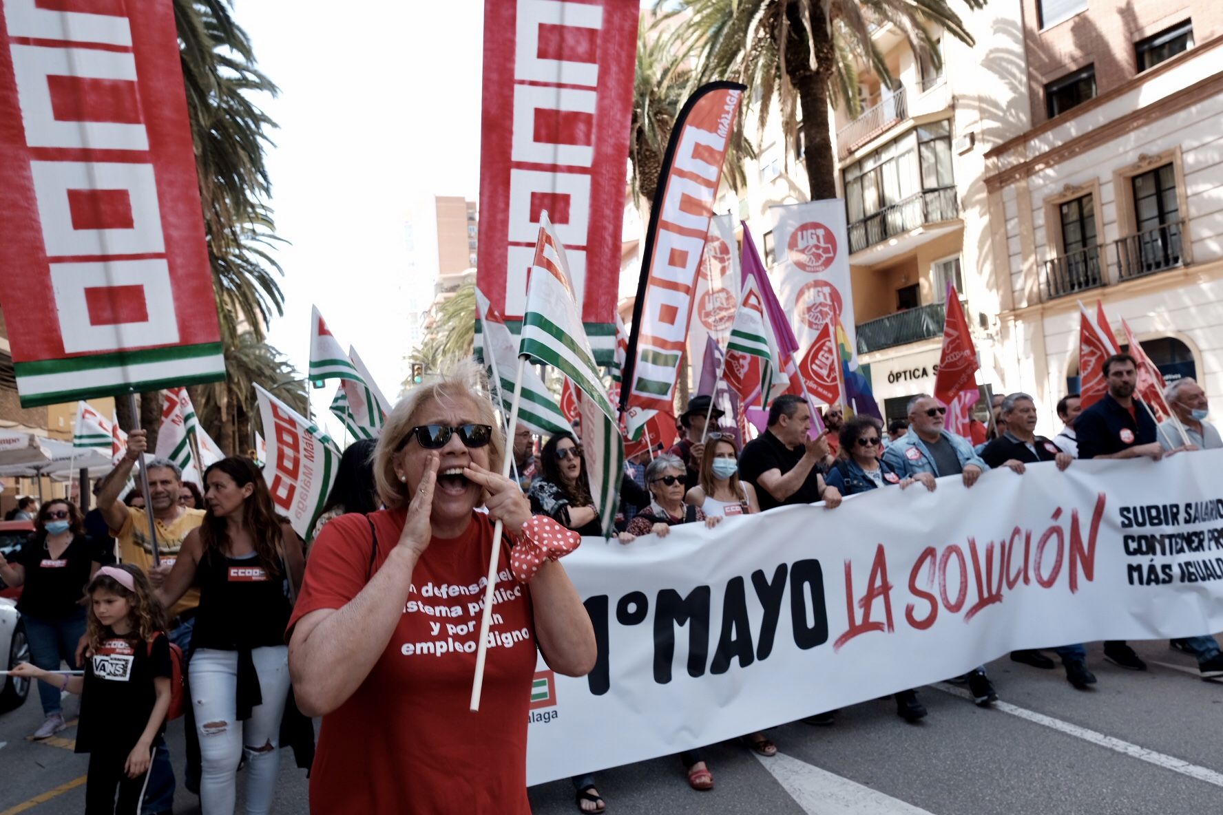 Las imágenes de la manifestación del 1 de mayo en Málaga