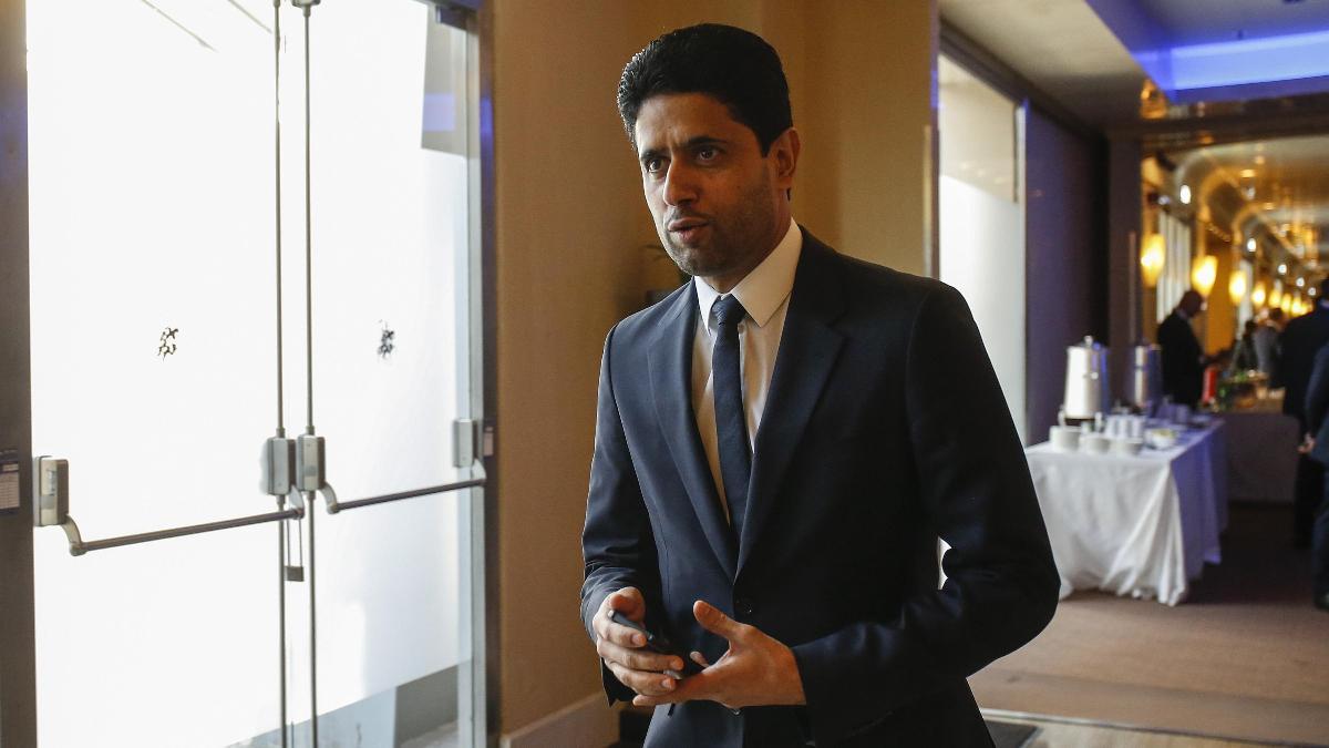 Nasser Al-Khelaifi, en un congreso de la UEFA en 2019