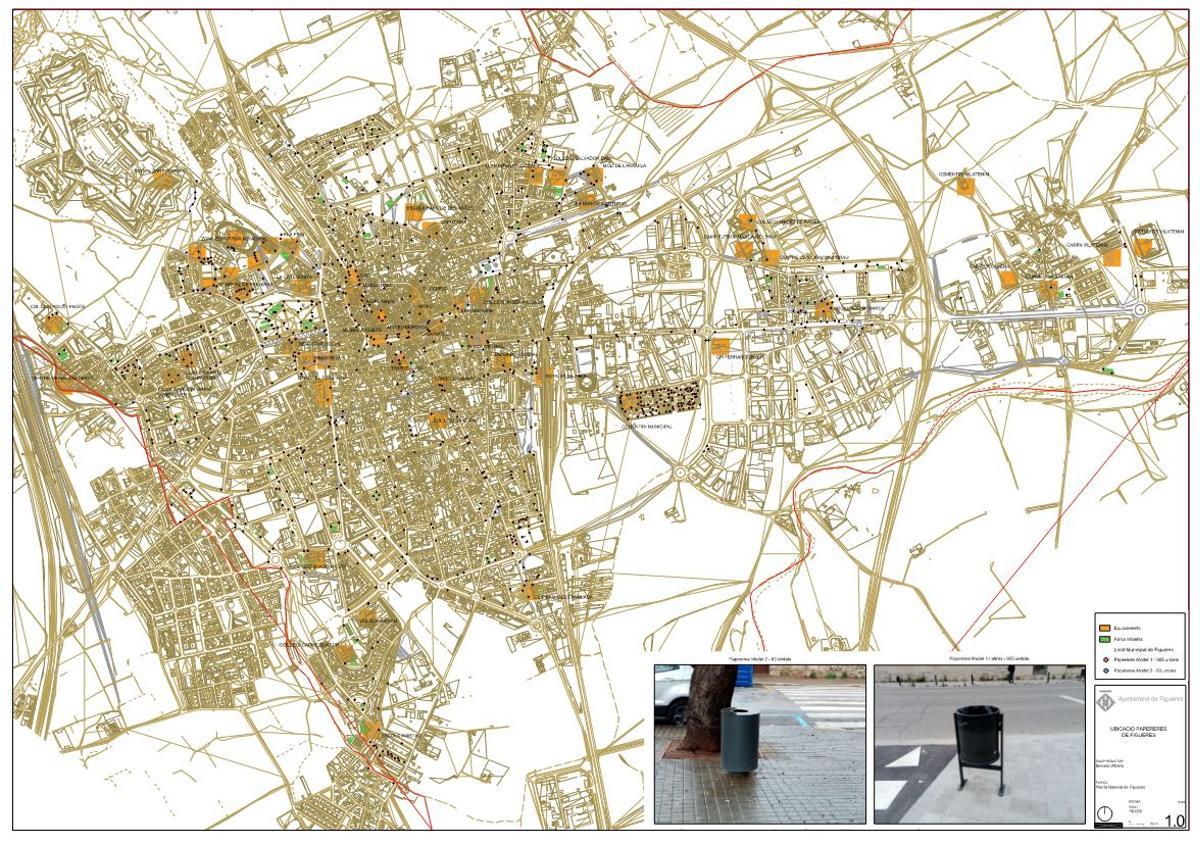 Mapa de les paperes de Figueres.