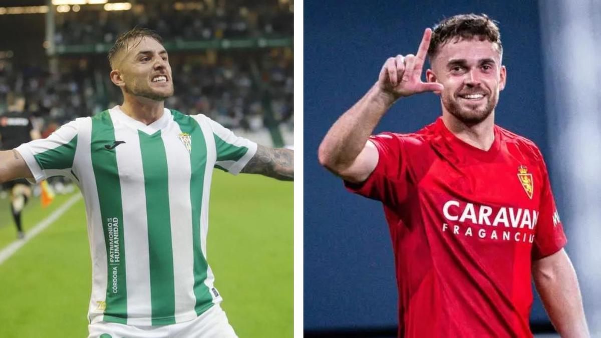 Antonio Casas y Mario Soberón, los goladores del Córdoba CF y el Zaragoza, respectivamente.