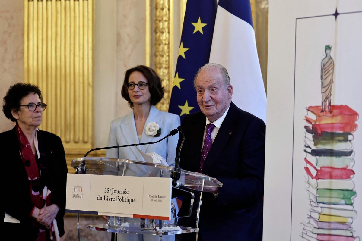 El Rey emérito de España, Juan Carlos I, pronuncia un discurso durante la 35ª edición de la "Journée du Livre Politique", un evento anual dedicado a los libros de política, en la Asamblea Nacional de Francia en París El Rey emérito de España, Juan Carlos I, pronuncia un discurso durante la 35ª edición de la "Journée du Livre Politique", un evento anual dedicado a los libros de política, en la Asamblea Nacional de Francia en París