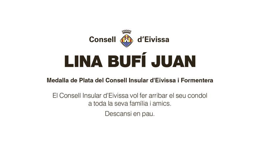 Esquela Lina Bufí Juan (Consell d&#039;Eivissa)