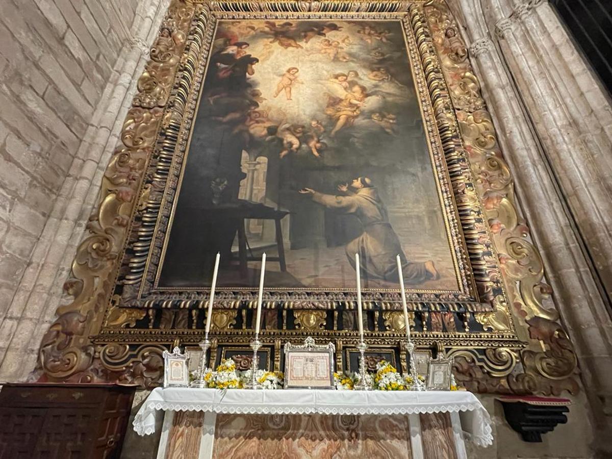 Pintura de San Antonio en la Catedral de Sevilla