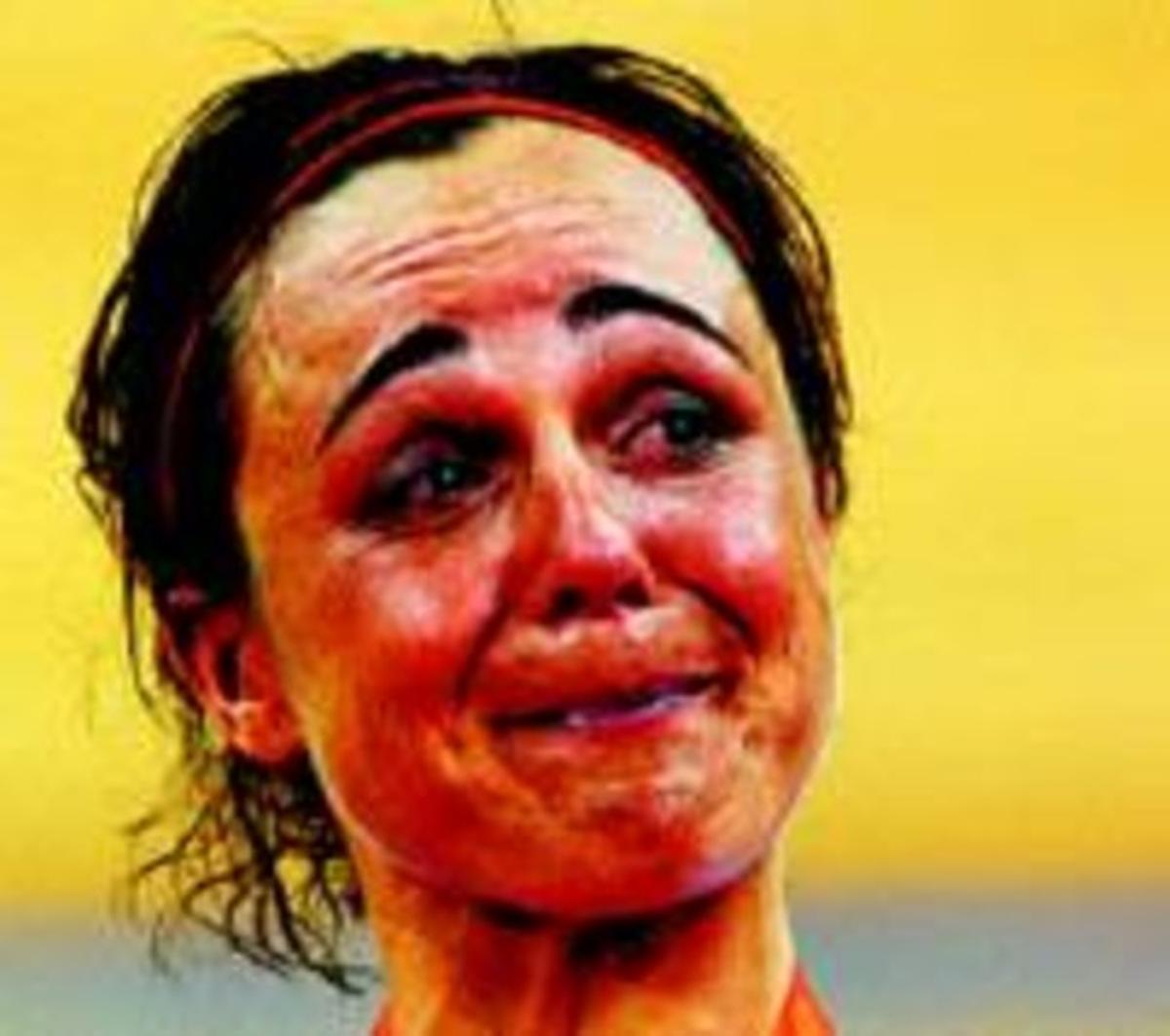 Emocionada Olaberria, al podi. Emocionada Olaberria, al podi.